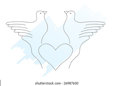Doves. This is a vector image - you can simply edit colors