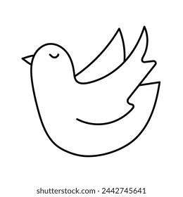 Dove.Vector illustration in doodle style.