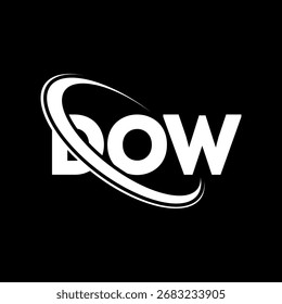 Logotipo DOW. Carta DOW. Design do logotipo da letra DOW. Logotipo inicial DOW vinculado com círculo e monograma maiúsculo. DOW-tipografia para tecnologia, negócios e marca imobiliária.