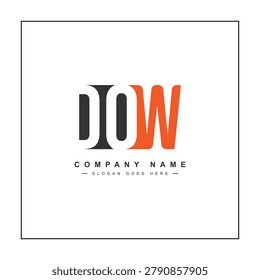 DOW Minimal Vector Logo - Simple Business Logo for Initials D, O and W
