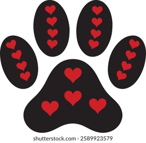 Dow paw design with love sign for animal lovers