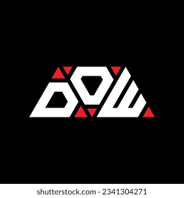 DOW triangle letter logo design with triangle shape. DOW triangle logo design monogram. DOW triangle vector logo template with red color. DOW triangular logo Simple, Elegant, and Luxurious design.