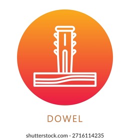 Dowel Gradient Fill Icon, Mini Illustration Relate To Carpentry, Wood Industry. Use For Modern Concept, Ui, Ux Web And App Development.