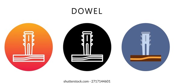 Ícone De Estilo Múltiplo Do Dowel, Plano, Linha, Glifo, Lineal, Tom Duplo. Relacionados Com A Carpintaria, Indústria Da Madeira. Use Para O Desenvolvimento Moderno De Conceitos, Ui, Ux Web E Aplicativos.