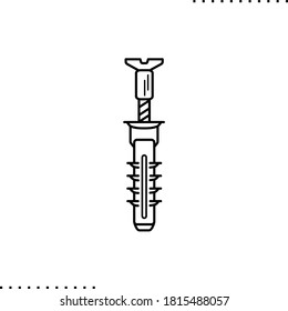 dowel screw vector icon in outlines