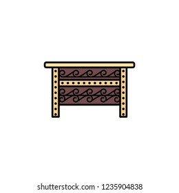 dower chest icon. Element of color ancient greece icon for mobile concept and web apps. Colored dower chest icon can be used for web and mobile on white background