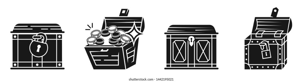 Dower chest icons set. Simple set of dower chest vector icons for web design on white background