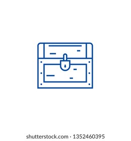 Dower chest line icon concept. Dower chest flat  vector symbol, sign, outline illustration.