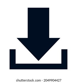 icono de flecha de descarga en fondo blanco