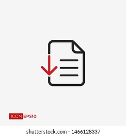 Dowload and upload icon or symbol, outline cloud sign. Flat style for graphic and web design, logo. EPS10 black pictogram