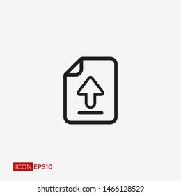 Dowload and upload icon or symbol, outline cloud sign. Flat style for graphic and web design, logo. EPS10 black pictogram