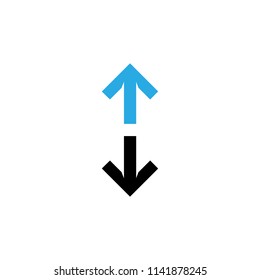 Up Down Aroows Touchpad control vector icon. Pictogram from set Smartphone Essentials. Isolated on white background