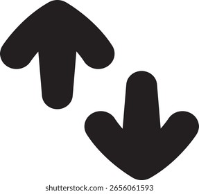 Icono de flecha arriba hacia abajo para la ilustración de comunicación