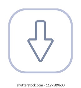 Down Arrow - Action Stroke Icons. A simple vector icon.