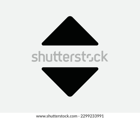 Up Down Arrow Black Icon. Forward Backward Front Back Sign. Above Below Under Point Pointer Direction Symbol. Lift Elevator Button Vector Clipart