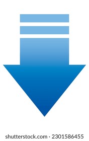 Down arrow with blue gradient