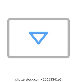 Down arrow button icon. Concept of direction, download, and scroll.