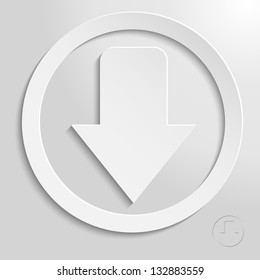down arrow circle eps10 vector icon, bright style for your design