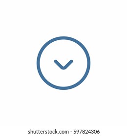 Down arrow in circle icon. Download vector