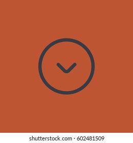 Down arrow in circle icon. Download vector