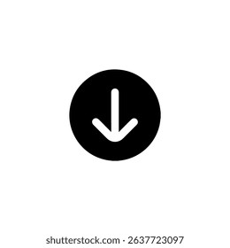 Down arrow circle icon logo vector icon