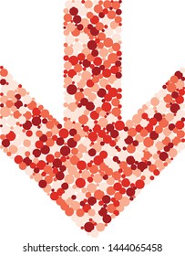 Down arrow color distributed circles dots illustration