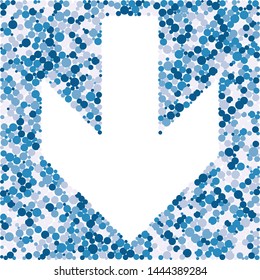 Down arrow color distributed circles dots illustration