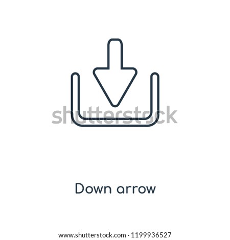 Down arrow concept line icon. Linear Down arrow concept outline symbol design. This simple element illustration can be used for web and mobile UI/UX.