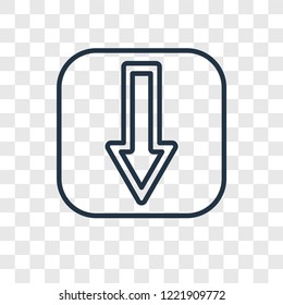 Down arrow concept vector linear icon isolated on transparent background, Down arrow concept transparency concept in outline style