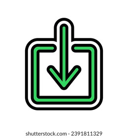 down arrow data loading color icon vector. down arrow data loading sign. isolated symbol illustration