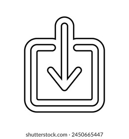 down arrow data loading line icon vector. down arrow data loading sign. isolated contour symbol black illustration