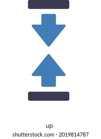 Up and Down Arrow or Direction Icon Concept