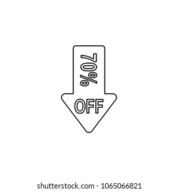 down arrow discounts 70 icon. Element of sale signs for mobile concept and web apps. Thin line icon for website design and development, app development. Premium icon on white background