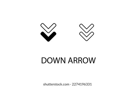 Down arrow double icon design stock illustration