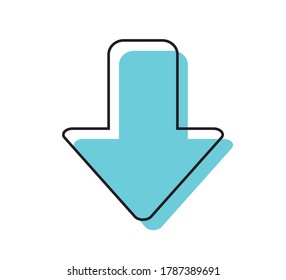 Abwärtspfeil (Download-Symbol), flacher Vektordesign