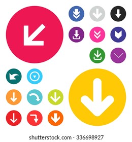 Down arrow Download icon set. simple pictogram minimal, flat, solid, mono, monochrome, plain, contemporary style. Vector illustration web internet design elements