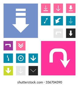 Down arrow Download icon set. simple pictogram minimal, flat, solid, mono, monochrome, plain, contemporary style. Vector illustration web internet design elements