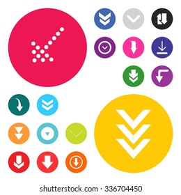 Down arrow Download icon set. simple pictogram minimal, flat, solid, mono, monochrome, plain, contemporary style. Vector illustration web internet design elements