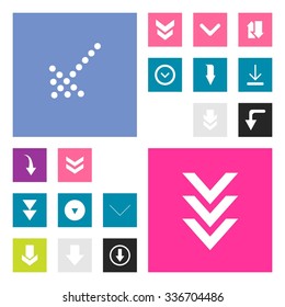 Down arrow Download icon set. simple pictogram minimal, flat, solid, mono, monochrome, plain, contemporary style. Vector illustration web internet design elements