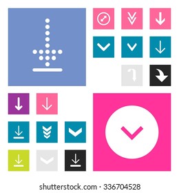 Down arrow Download icon set. simple pictogram minimal, flat, solid, mono, monochrome, plain, contemporary style. Vector illustration web internet design elements