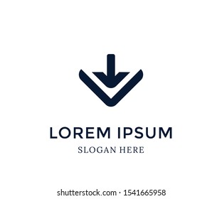down arrow download logo. Modern vector design template. Vector illustration
letter icon. Isolated on white background. Abstract logo vector for business.