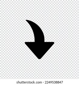 Down arrow filled icon in transparent background, basic app and web UI bold line icon, EPS10