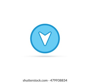 Down arrow flat icon for websites and apps.