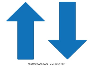 Up and down arrow flat style. Growth or loss arrow symbol. vector illustrator