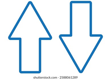 Up and down arrow flat style. Growth or loss arrow symbol. vector illustrator