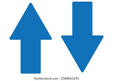 Up and down arrow flat style. Growth or loss arrow symbol. vector illustrator