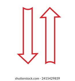 Up and down arrow flat style. Vector illustration icon isolated on white background  7 8 4 2