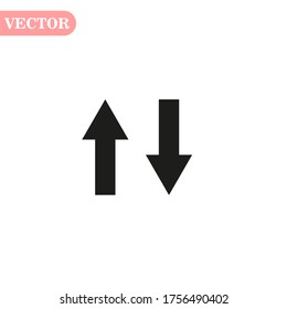 Up and down arrow flat vector icon for apps and websites