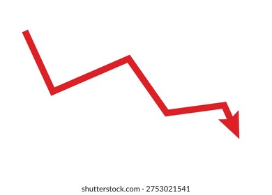 Down arrow global market decline concept with falling stock chart and crude oil barrel. Financial crisis, economic downturn and market crash vector illustration.