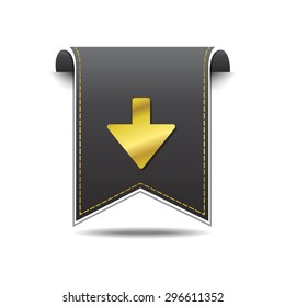 Down Arrow golden Vector Icon Design